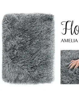 Koberce a koberečky Koberec AmeliaHome Floro tmavě šedý, velikost 100x150