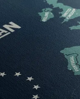 Obrazy mapy Obraz naučná mapa s názvy zemí evropské unie