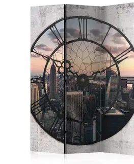 Paravány Paraván NYC Time Zone Dekorhome 135x172 cm (3-dílný)