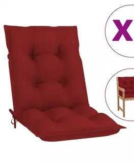 Sedáky Podušky na zahradní židle 6 ks Dekorhome Červená