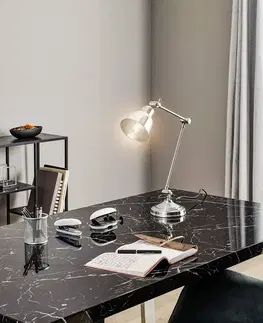 Stolní lampy kancelářské Euluna Stolní lampa Emoti, chromová, výška 45 cm, nastavitelná