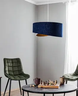 Závěsná světla Maco Design Závěsná lampa Vivien tříbarevná modrá/béžová/zlatá