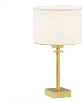 Lampy Argon Argon 8047 - Stolní lampa ABBANO 1xE27/15W/230V mosaz/bílá 