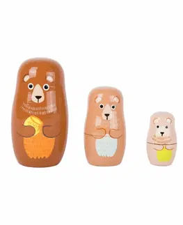 Dřevěné hračky Small Foot Matrjoška medvědí rodina