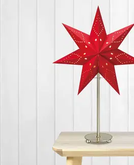 Vánoční světelná hvězda Markslöjd Stojící hvězda Saturnus, sedmicípá, ocel/červená