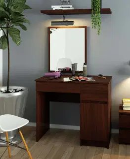 Toaletní stolky Ak furniture Kosmetický stolek se zrcadlem P-2/SL wenge  pravý