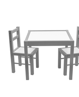 Jídelní sety Dětská sada GIACOMO stoleček + 2 židličky, šedá
