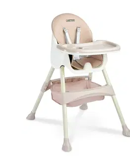 Dekorace do dětských pokojů Caretero Jídelní židlička 2v1 Bill pink, 63 x 75 x 92 cm