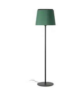 Stojací lampy se stínítkem FARO SAVOY černá/zelená stojací lampa