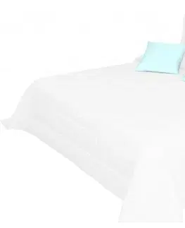 Luxusní přehozy na postel Bílý prošívaný přehoz na postel