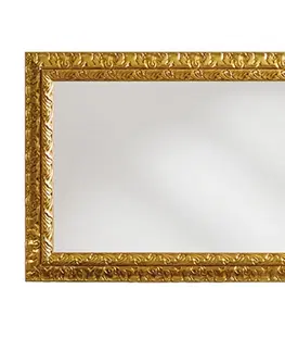 Luxusní a designová zrcadla Estila Luxusní barokní zrcadlo Clasica s bohatě zdobeným zlatým rámem obdélníkového tvaru 148cm