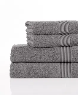 Ručníky 4Home Sada osušek a ručníků Comfort šedá, 2 ks 70 x 140 cm, 2 ks 50 x 100 cm