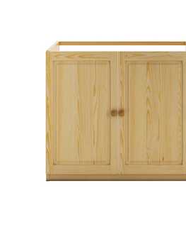 Kuchyňské linky Dřevěná kuchyňská dolní dřezová skříňka NGADI, šíře 120 cm, masiv borovice, moření: …