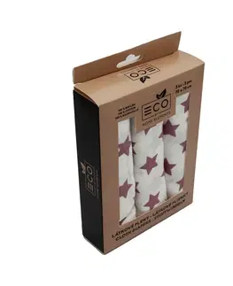 Koupání a hygiena Trade Concept Bavlněné pleny Hvězdičky růžová, 70 x 70 cm, sada 3 ks