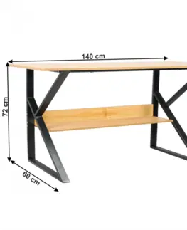 PC stoly Pracovní stůl s policí TARCAL Tempo Kondela 140x60 cm