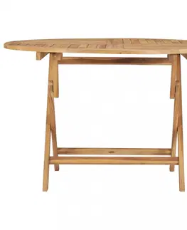 Zahradní stolky Skládací zahradní stůl Ø 120 cm masivní teakové dřevo