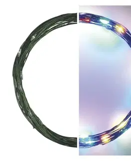 LED řetězy EMOS LED vánoční nano řetěz zelený, 4 m, venkovní i vnitřní, multicolor, časovač D3AM01