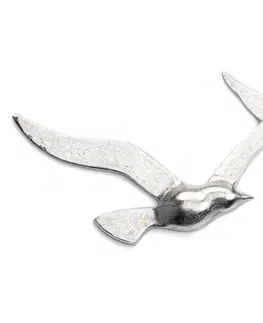 Bytové doplňky a dekorace DekorStyle Nástěnná dekorace létající ptáci Flying 35 cm stříbrná