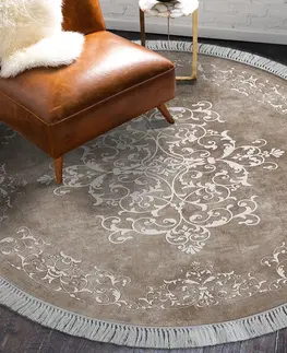 Koberce a koberečky Conceptum Hypnose Kulatý koberec Tapis 180 cm béžový