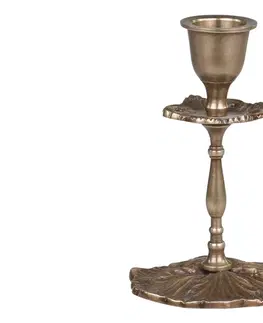 Svícny Mosazný antik kovový svícen na úzkou svíčku - Ø 8*11cm Chic Antique 71060113 (71601-13)