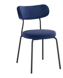 Židle do jídelny Sametová Židle Lea Modrá