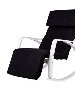 Židle Černé houpací křeslo s bílým rámem