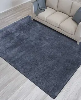 Chlupaté koberce Grafitový koberec s vyšším vlasem Šířka: 80 cm | Délka: 150 cm