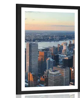 Města Plakát s paspartou panorama města New York