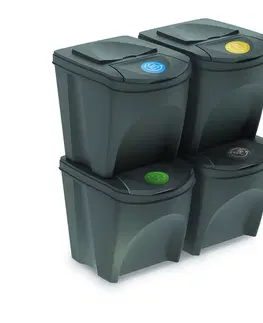 Odpadkové koše Koš na tříděný odpad Sortibox 25 l, 4 ks, šedá IKWB20S4  405U