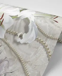 Samolepící tapety Samolepící tapeta lilie s perlami