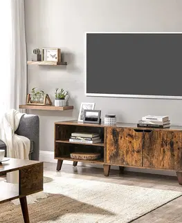 Televizní stolky Televizní stolek retro hnědý 140 x 50 x 40 cm