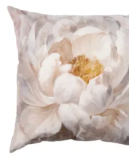 Dekorační polštáře Povlak na polštář s květem Pivoňky bílé - 45*45 cm Clayre & Eef KT021.293