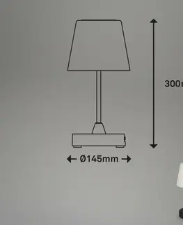 Osvětlení terasy a balkónu BRILONER LED venkovní stolní lampa s dotykovým vypínačem, pr.30 cm, LED modul, 3 W, 340 Lm, černá IP44 BRILO 7032-415