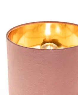 Stolni lampy Moderne tafellamp roze met goud - Rosalina