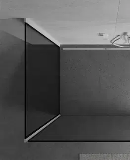 Sprchové zástěny MEXEN/S Kioto Sprchová zástěna WALK-IN 140 x 100 cm, černý vzor, bílá 800-140-212-20-70-100