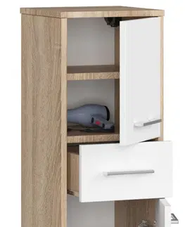 Koupelnový nábytek Ak furniture Koupelnová skříňka Fin sonoma/bílá