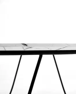 Stolky do obývacího pokoje HALMAR Odkládací stolek NUBIRA černý/bílý