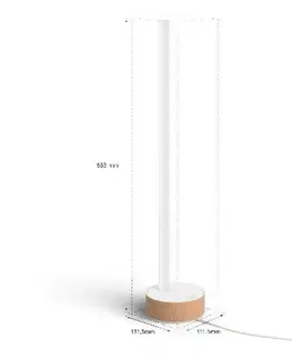 Chytré osvětlení Philips HUE WACA Gradient Signe stolní LED lampa 11,8W 1040lm 2000-6500K RGB IP20, dub