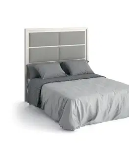 Luxusní a stylové postele Estila Moderní masivní postel Veneto s vysokým čalouněným čelem a kovovými prvky 135/150 / 180cm