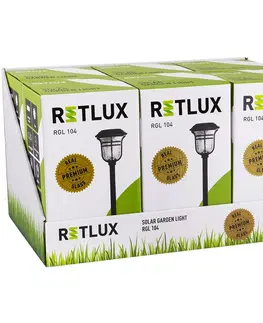 Zahradní lampy Retlux RGL 104 Solární zapichovací svítidlo černá, 1x LED teplá bílá