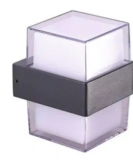 LED venkovní nástěnná svítidla AZzardo AZ4506 venkovní nástěnné svítidlo LARS SQUARE WALL 3000K tmavá šedá