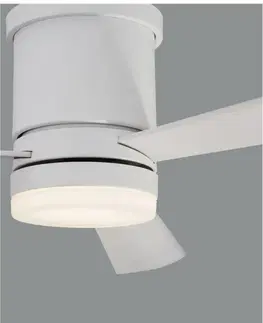 Ventilátory NOVA LUCE stropní ventilátor se světlem SILKY matná bílá ocel a sklo bílé dřevené listy 5 rychlostí 35W LED 18W 3000K 9953015