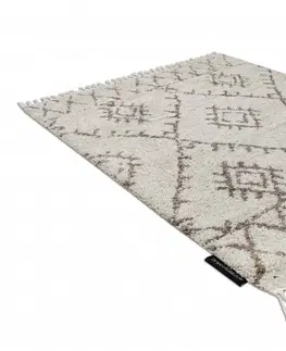 Koberce a koberečky Dywany Lusczow Kusový shaggy koberec BERBER FEZ krémový, velikost 120x170