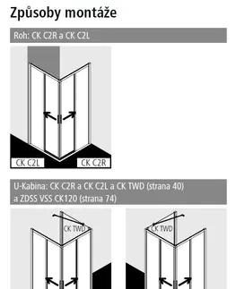 Sprchové kouty Kermi Cada XS /rohový vstup/ bezbariérové posuvné dveře 900x2000, čiré sklo clean, profil stříbrný lesk PRAVÝ CKC2R09020VPK