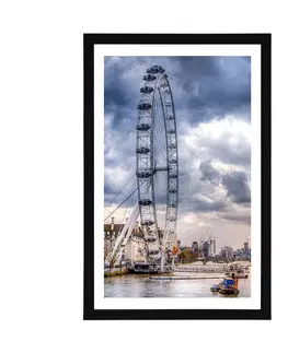 Města Plakát s paspartou jedinečný Londýn a řeka Temže