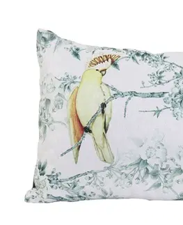 Dekorační polštáře Bílý podlouhlý polštář s papoušky Daintree - 60*30 cm Light & Living 6836026
