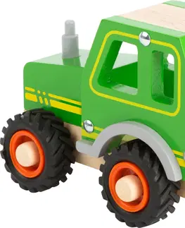 Dřevěné hračky Small foot Dřevěný traktor LIBERO zelený
