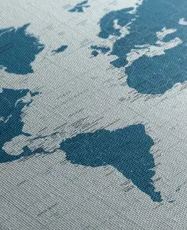 Obrazy mapy Obraz politická mapa světa v modré barvě