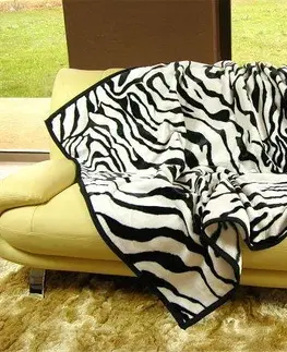 LUXUSNÍ DEKY Hřejivé teplé luxusní deky z akrylu zebrové barvy