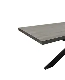 Designové a luxusní jídelní stoly Estila Designový jídelní stůl Comedor z masivního dřeva s kovovými zkříženýma nohama 200